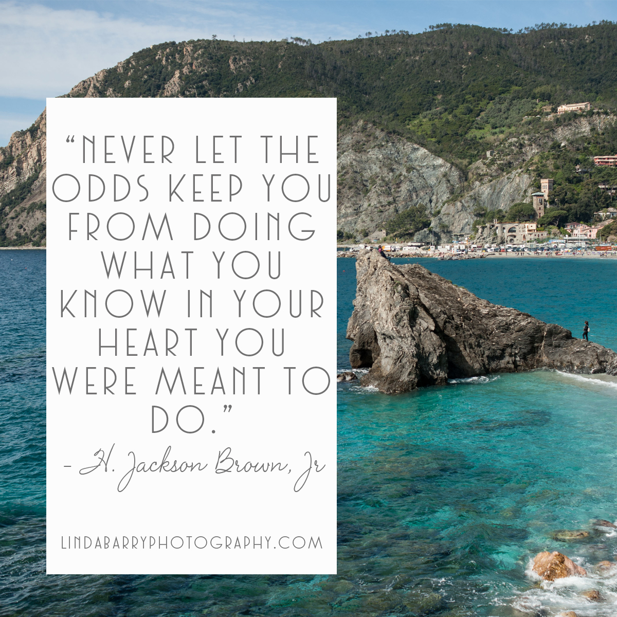 never let the odds keep you from doing what you know in your heart you were meant to do. H. Jackson Brown Jr inspirational quote