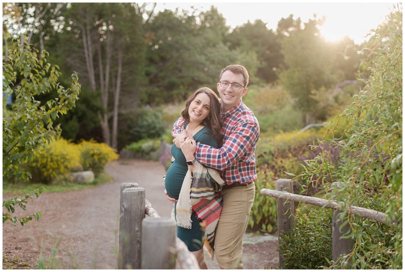 Emily and Nick chose to do their maternity photos at the Children's garden and the beach at Fort Williams Park in Cape Elizabeth, Maine. All photos by Linda Barry Photography.