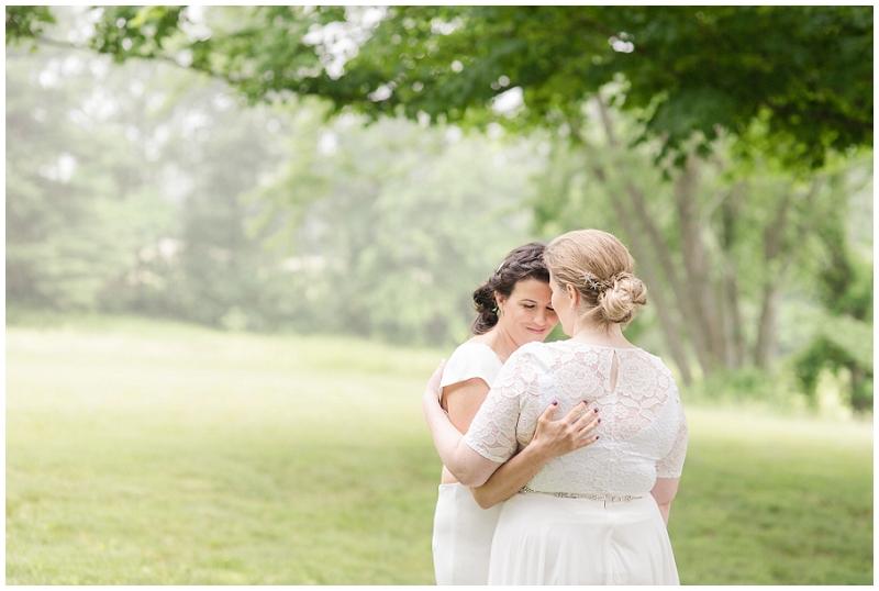 A same-sex summer wedding at the Fruitlands Museum in Harvard MA. Photos by Linda Barry Photography.