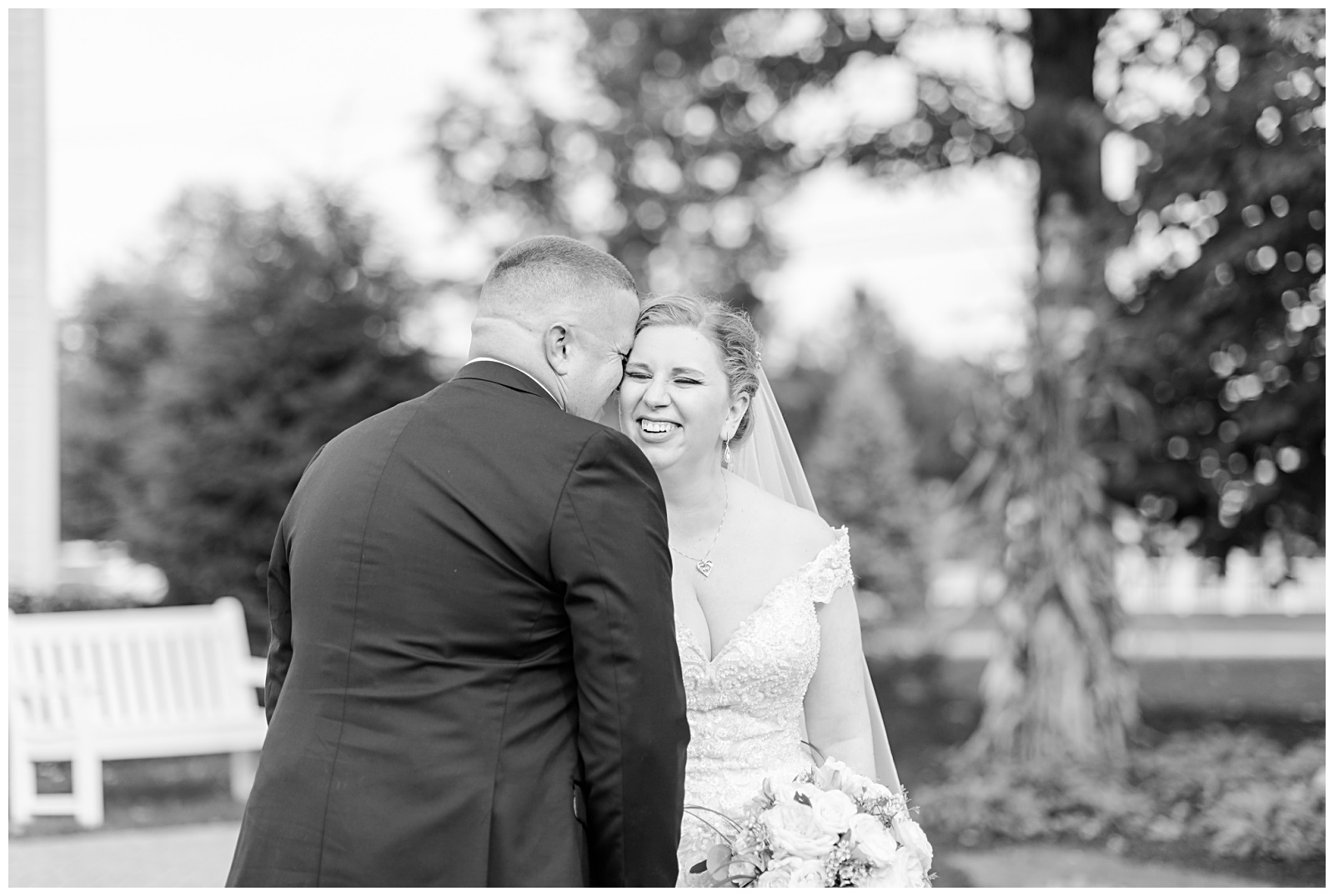 Juli + Chris had their intimate wedding in the fall at The Farm Table in Bernardston MA. Photos by Linda Barry Photography.
