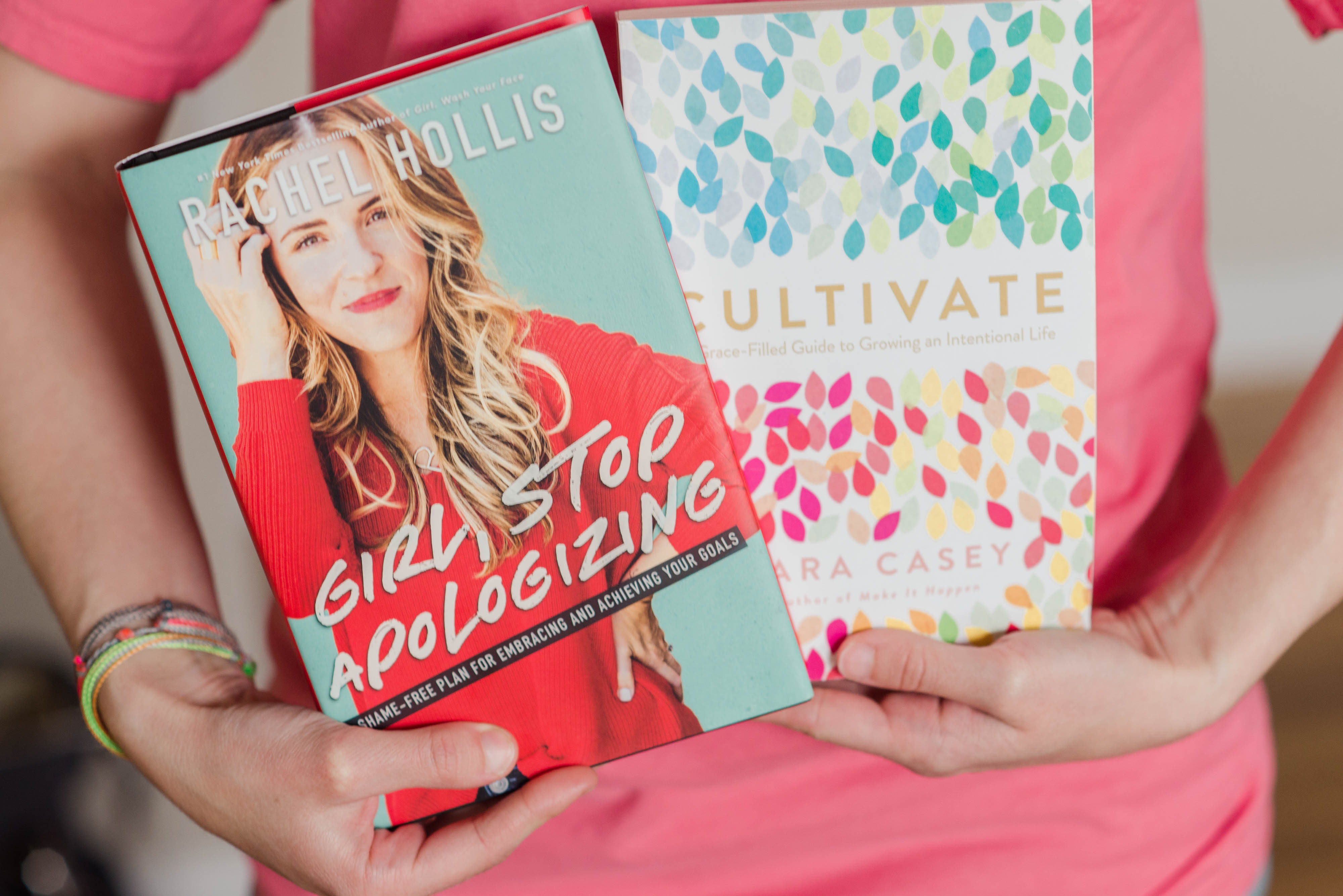 Girl Stop Apologizing by Rachel Hollis and Cultivate by Lara Casey.