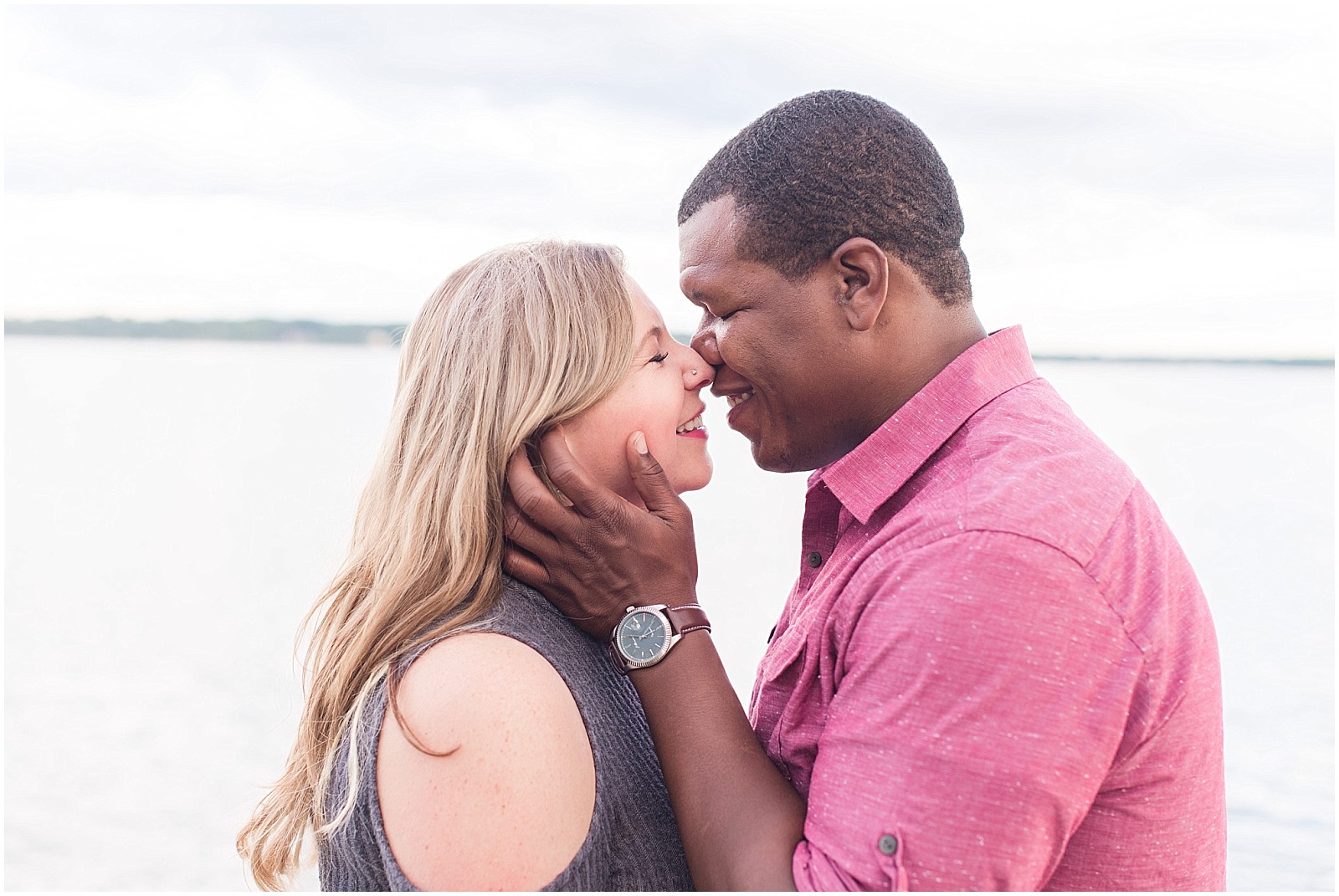 mackworth island engagement session photos by the ocean.